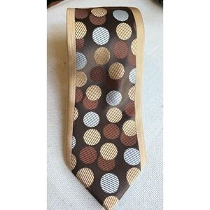 Bruno Conte by Don Jonathan‎ Microfiber Brown Tan Circles Handmade